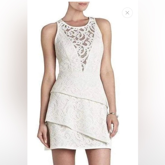 NWT BCBG MaXAZRIA white lace dress size 10 - Picture 6 of 9
